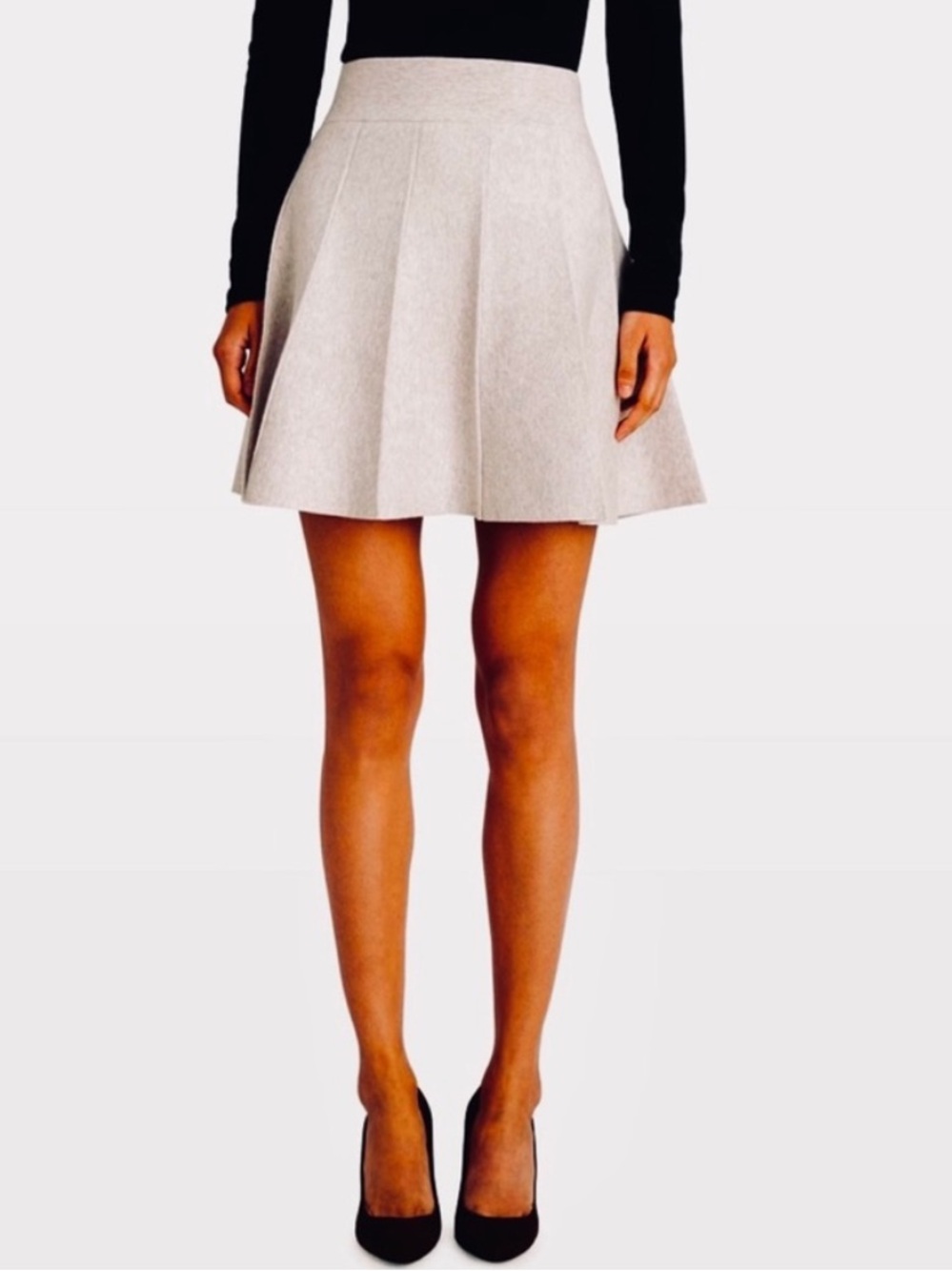 Club Monaco Carly Knit Sweater Pleated Skirt Oatmeal M